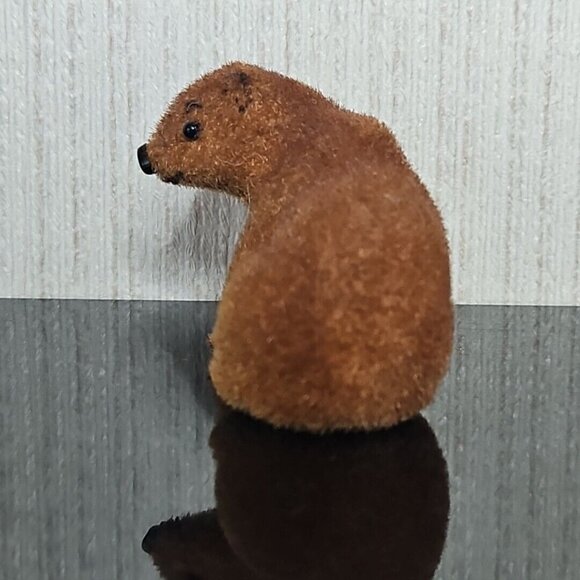 Vintage Kunstlerschutz Flocked Brown Bear Sitting Bear Handwork West Germany - Picture 4 of 9